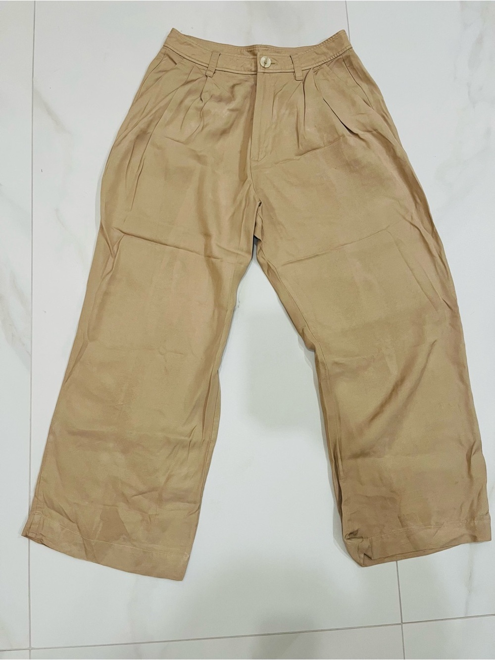 Darling women’s Wide-Leg Pleated Pants in Tan size 4